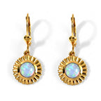D'Joy - AAA Ethiopian Opal Solitaire Earring with Lever Back in Yellow Gold Plated Sterling Silver  1.166  Ct._8781826