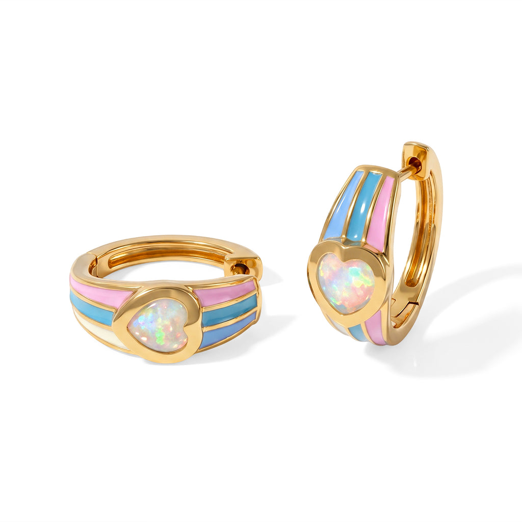 D'joy Ethiopian Opal Full Hoop Earring Sterling Silver  1.156  Ct._8781956