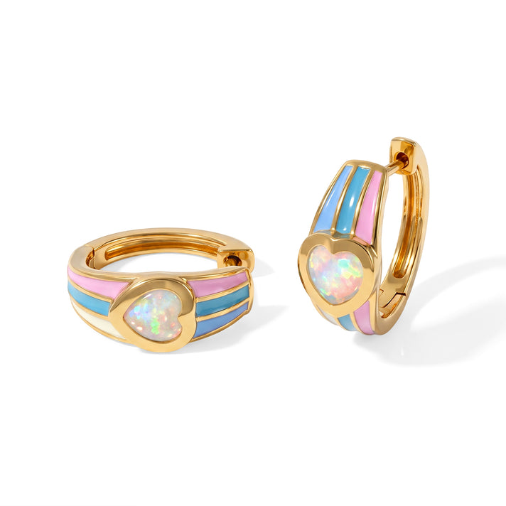 D'Joy - AAA Ethiopian Opal Hoop Earring in Yellow Gold Plated Sterling Silver 1.15 Ct. 8781956 1