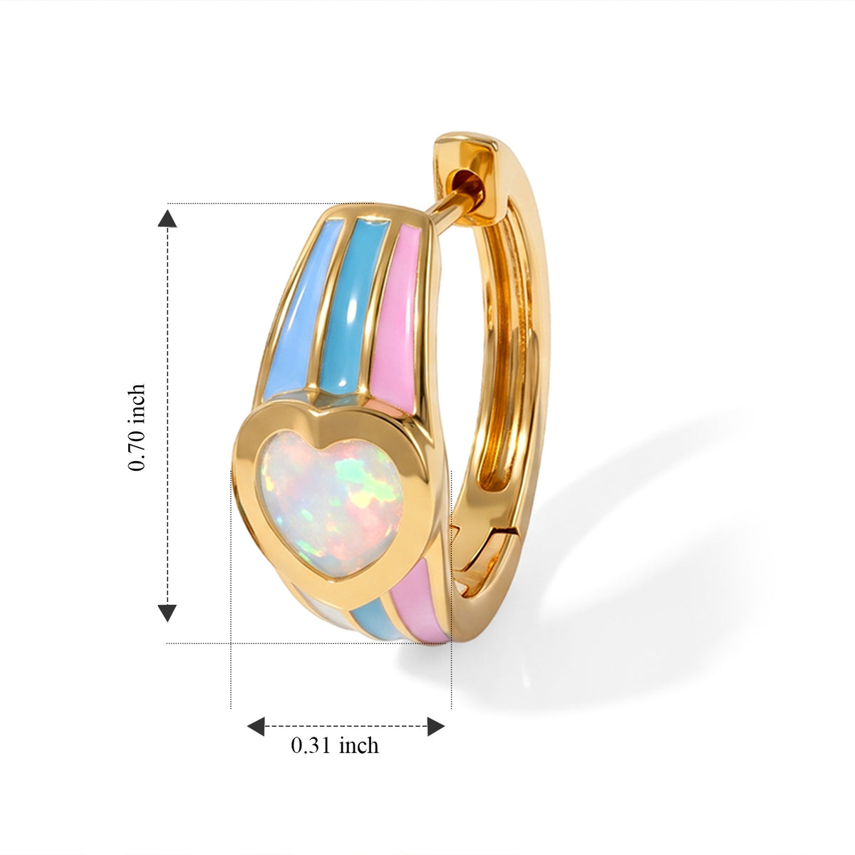 D'joy Ethiopian Opal Full Hoop Earring Sterling Silver  1.156  Ct. 8781956 4