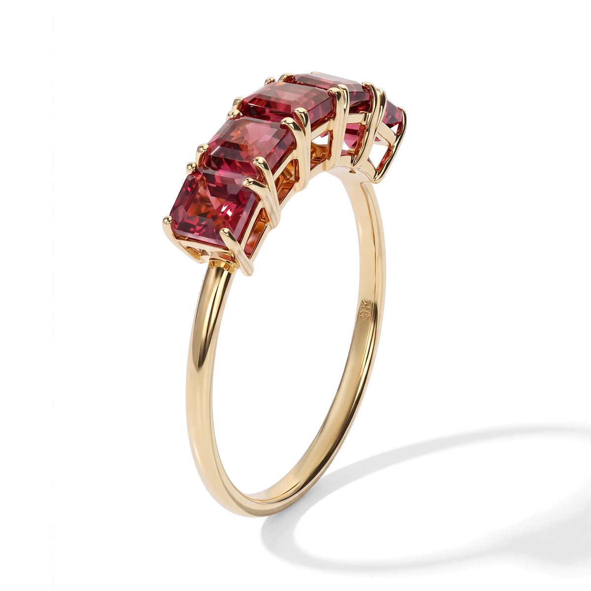 9K Yellow Gold Rubellite 5 Stone Ring 1.90 Ct. 8782196 3