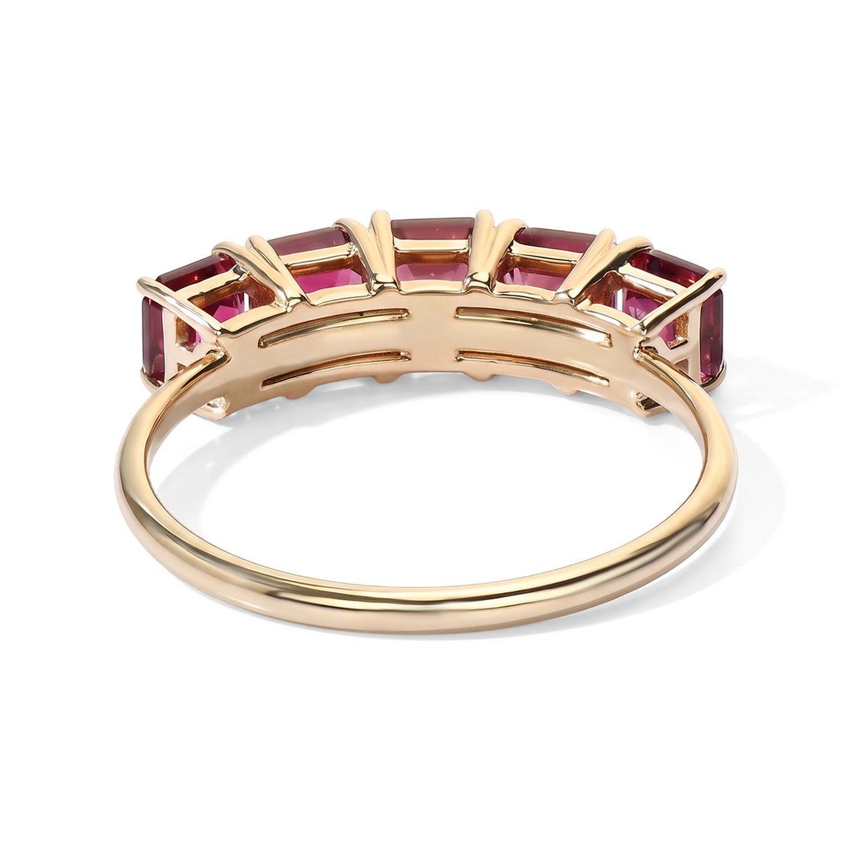 9K Yellow Gold Rubellite 5 Stone Ring 1.90 Ct. 8782196 4