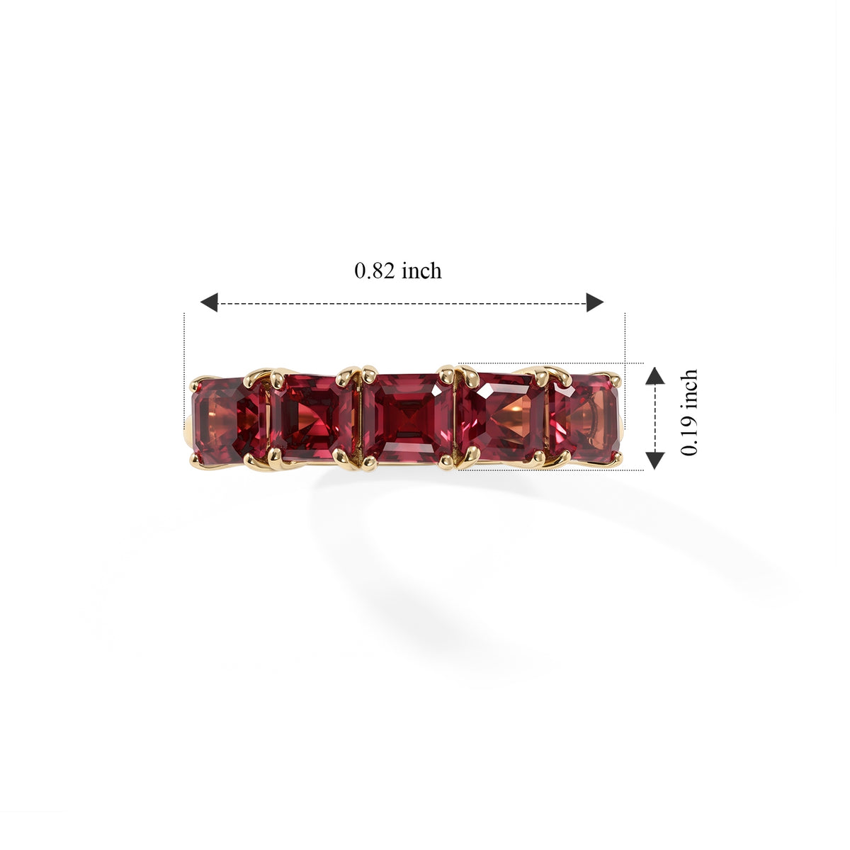 9K Yellow Gold Rubellite 5 Stone Ring 1.90 Ct. 8782196 5