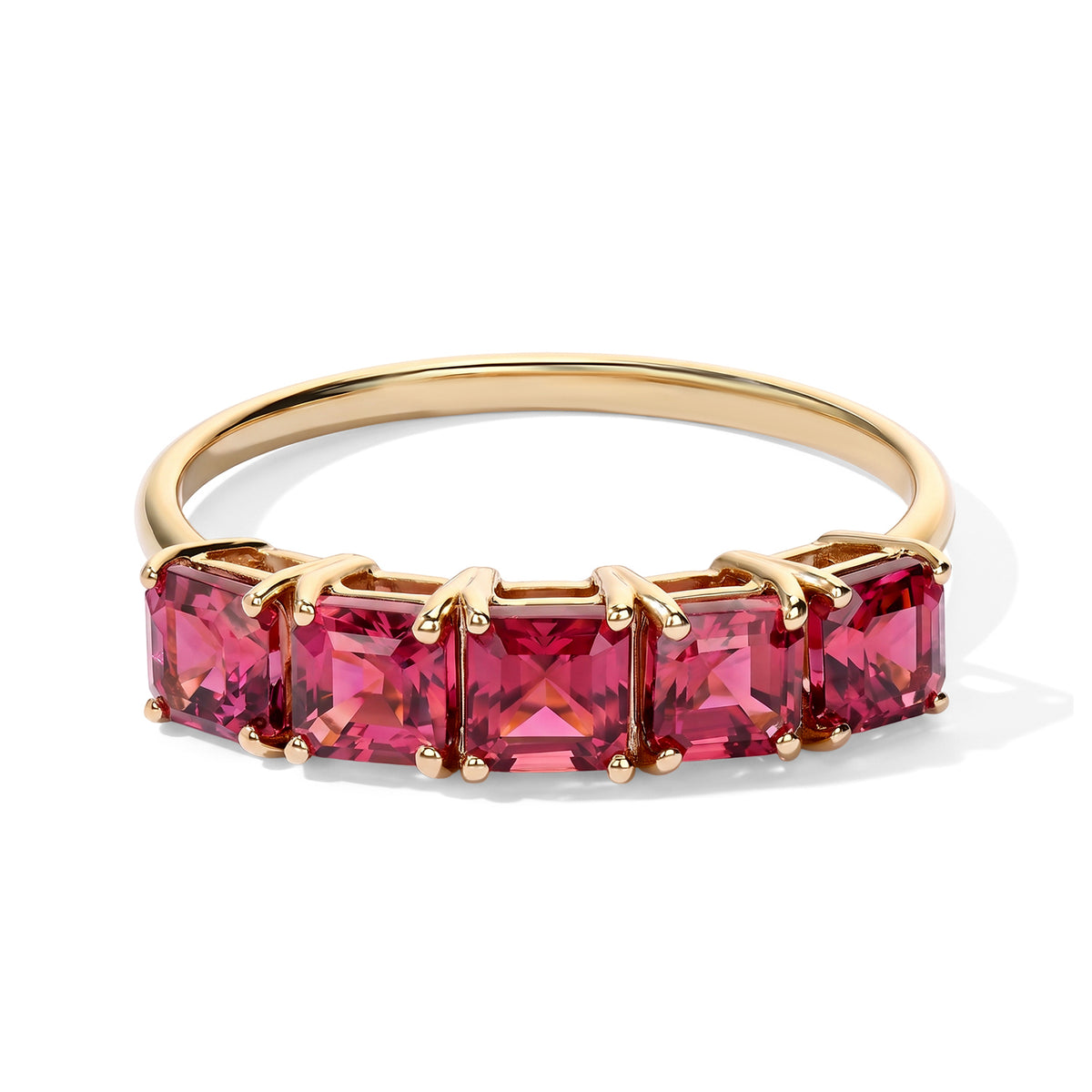 9K Yellow Gold Rubellite 5 Stone Ring 1.90 Ct. 8782200 0