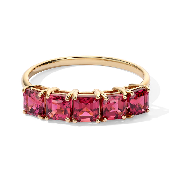 9K Yellow Gold Rubellite 5 Stone Ring 1.90 Ct. 8782200 1