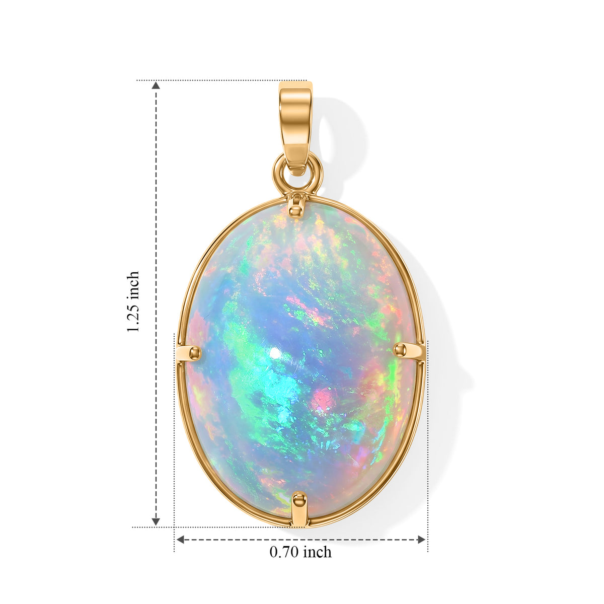 Luxoro 9K Yellow Gold AAAA Ethiopian Opal Solitaire Pendant, Gold Wt.1.24 Gms  15.865  Ct. 8782258 4