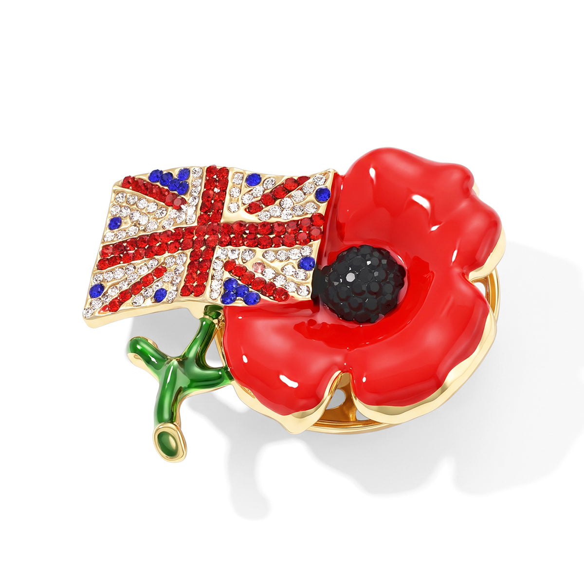 Multi Color Crystal Poppy Flower Brooch with Magnet 8782266 2
