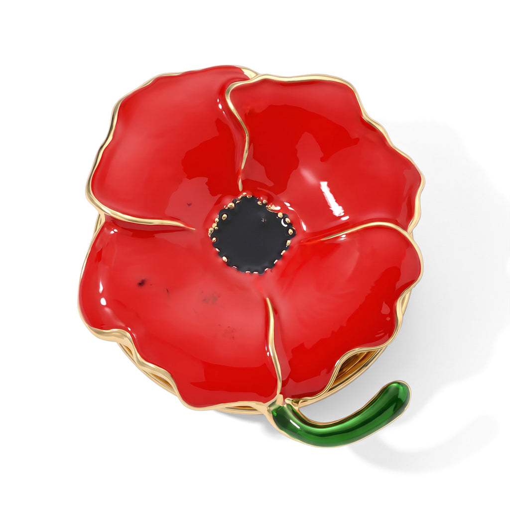 Poppy Flower Brooch with Magnet_8782267