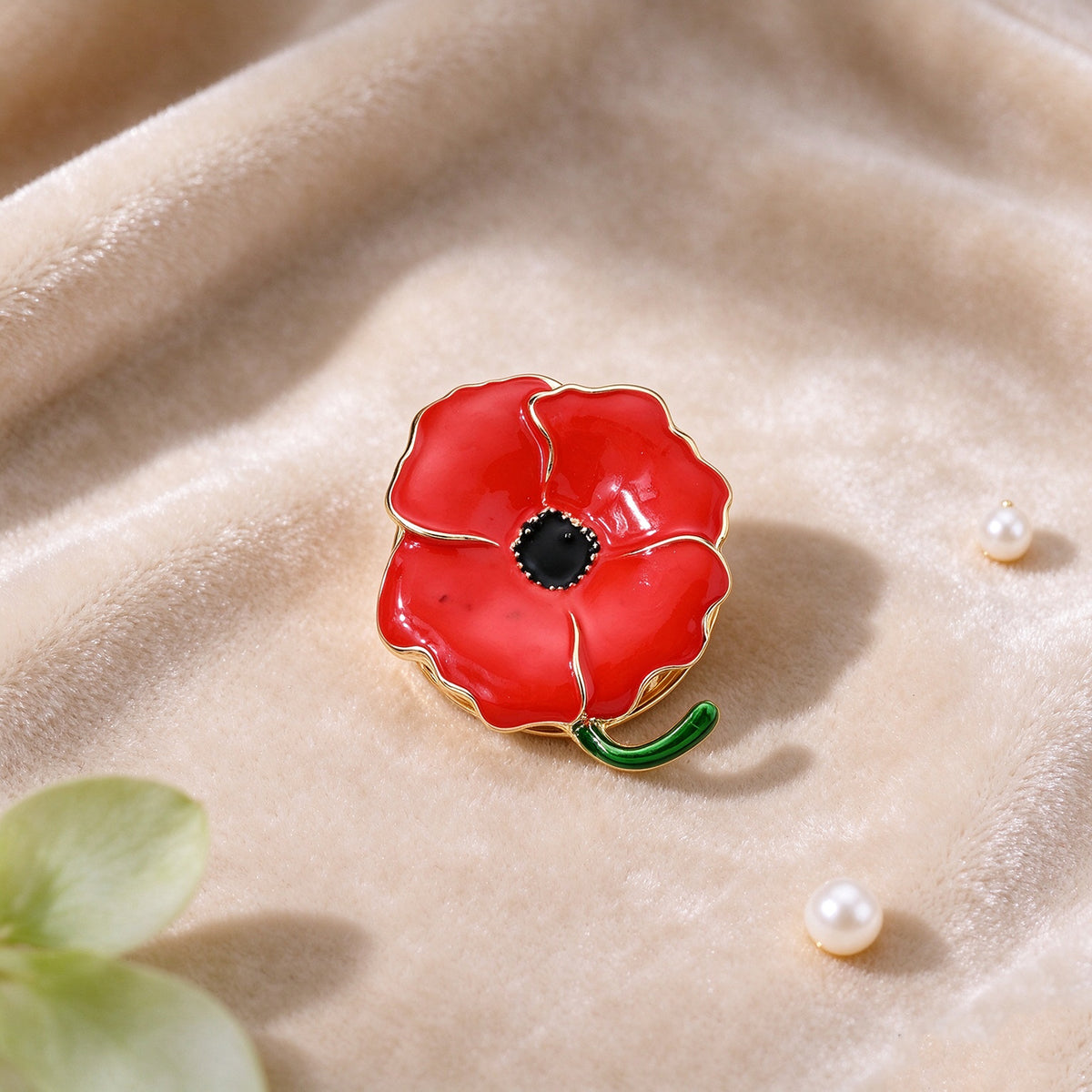 Poppy Flower Brooch with Magnet 8782267 1