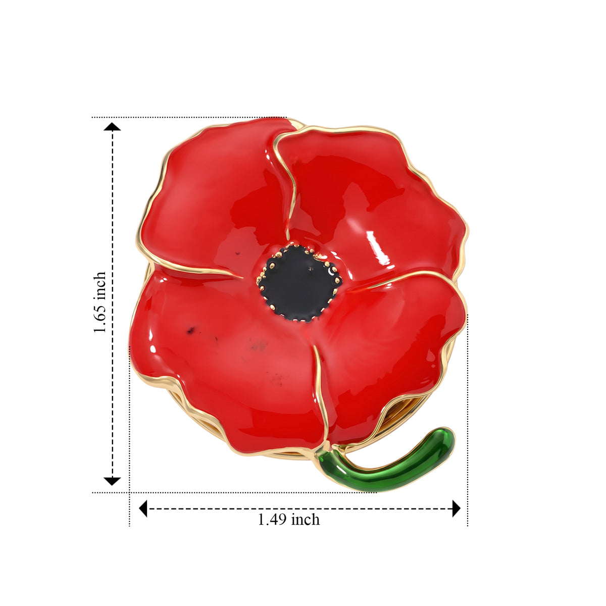 Poppy Flower Brooch with Magnet 8782267 5