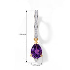 D'Joy - AAA Zambian Amethyst & White Zircon Hoop Earring in Yellow Gold Plated Sterling Silver 2.30 Ct._8782363_4