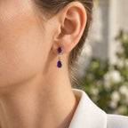 D'Joy - AAA Zambian Amethyst & White Zircon Dangling Earring with Push Post in Platinum Overlay Sterling Silver 2.34 Ct._8782406_2