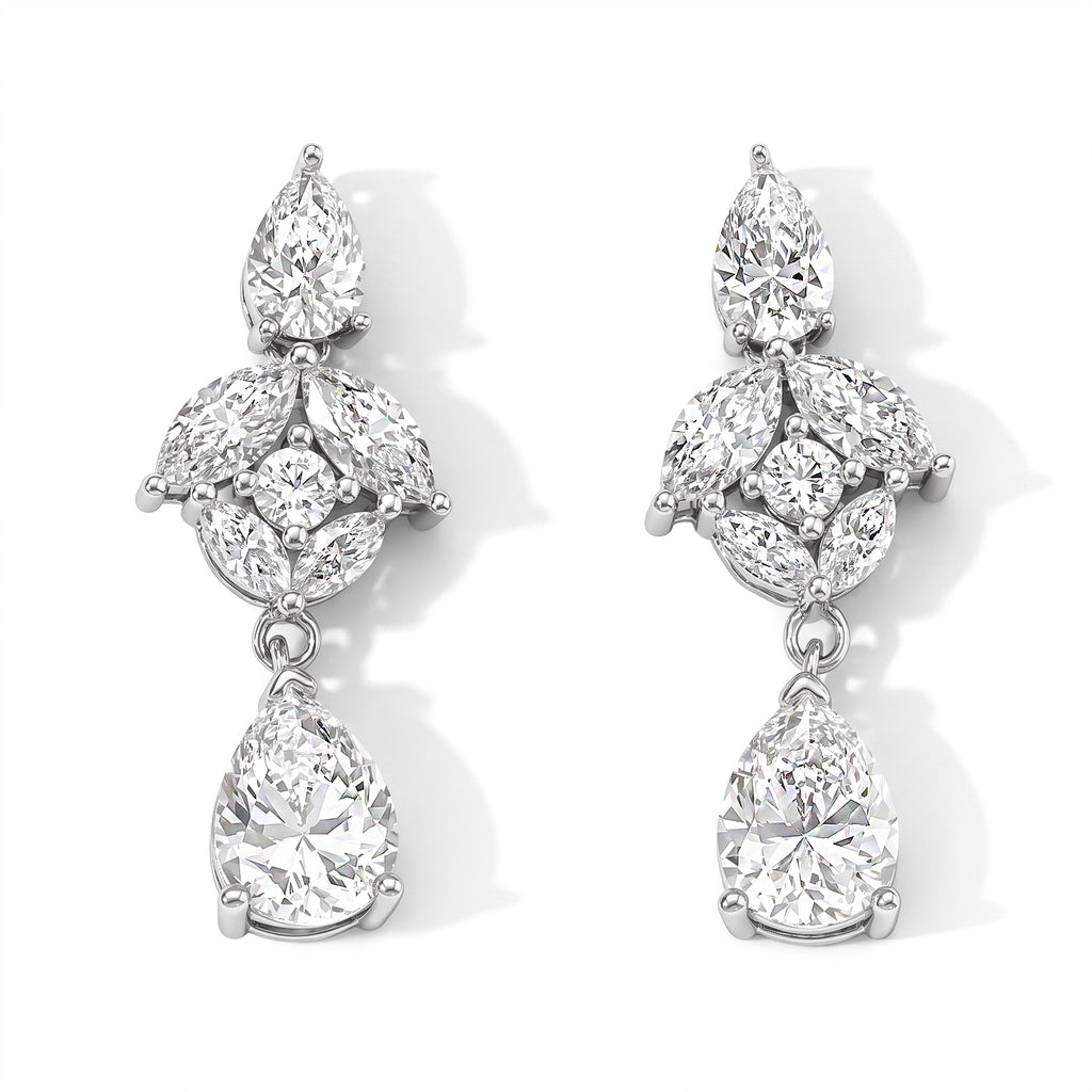 D'joy Moissanite Dangling Earring in Rhodium OverlaySterling Silver  4.840  Ct._8782508