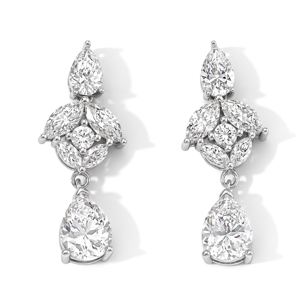 D'joy Moissanite Dangling Earring in Rhodium OverlaySterling Silver  4.840  Ct. 8782508 0