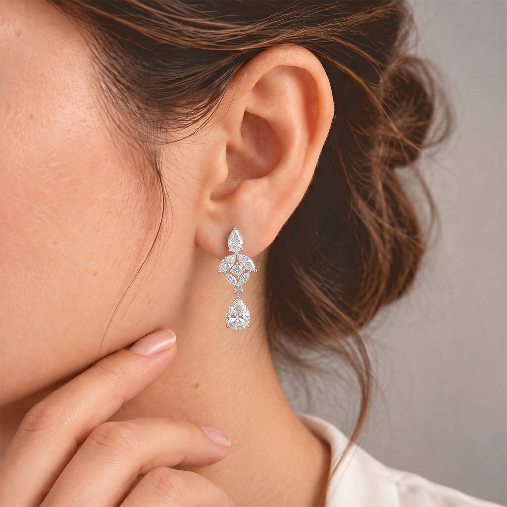 D'joy Moissanite Dangling Earring in Rhodium OverlaySterling Silver  4.840  Ct._8782508_2