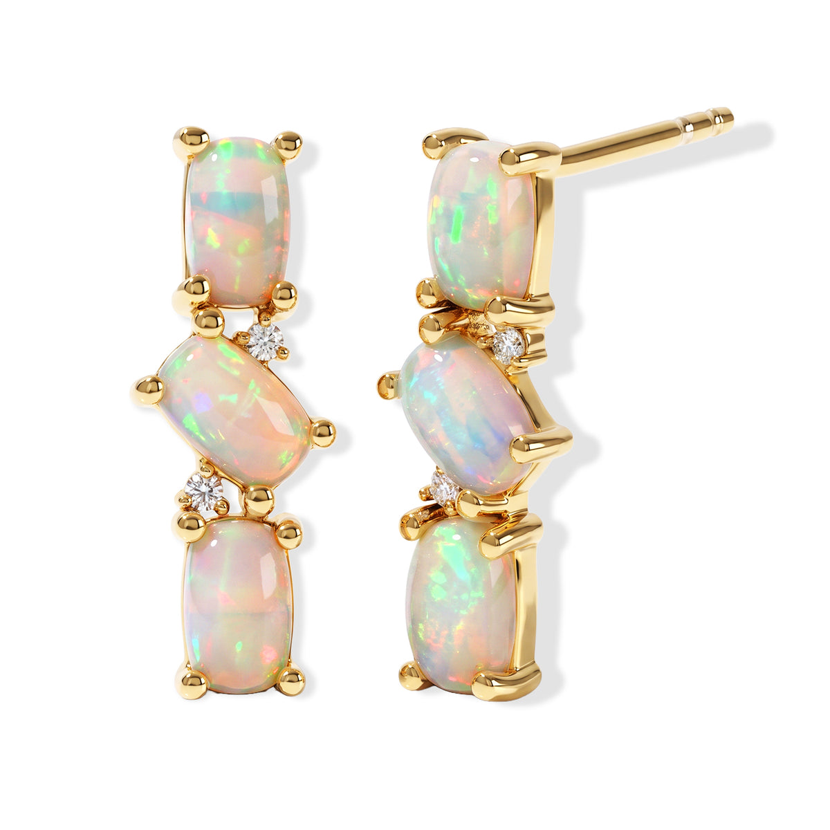 D'joy Ethiopian Opal, White Zircon Fancy Earring Sterling Silver  1.362  Ct. 8782628 0