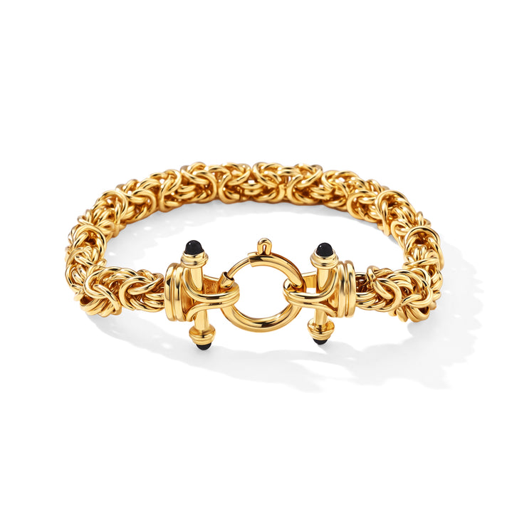 Mega Close Out - Black Onyx Byzantine Bracelet (Size - 8.5) 8782659 1