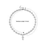 D'Joy - Moissanite Cluster Necklace (Size - 18+2 Ext) in Rhodium Overlay Sterling Silver 23.80 Ct, Silver Wt. 18.20 Gms_8782660_5