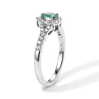 D'Joy - Colombian Emerald & Moissanite Halo Ring in Rhodium Overlay Sterling Silver_8783001_4
