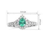 D'Joy - Colombian Emerald & Moissanite Halo Ring in Rhodium Overlay Sterling Silver_8783001_6