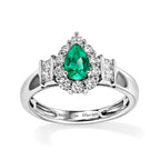 D'Joy - Colombian Emerald & Moissanite Halo Ring in Rhodium Overlay Sterling Silver 1.00 Ct._8783013_3