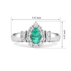 D'Joy - Colombian Emerald & Moissanite Halo Ring in Rhodium Overlay Sterling Silver 1.00 Ct._8783013_6
