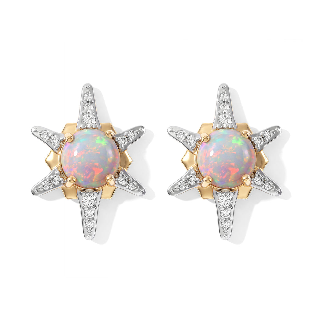 D'joy Ethiopian Opal, White Zircon Fancy Earring Sterling Silver  1.438  Ct._8783043