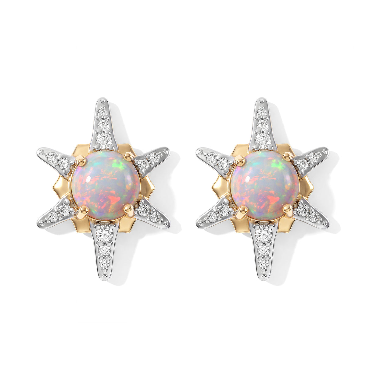 D'joy Ethiopian Opal, White Zircon Fancy Earring Sterling Silver  1.438  Ct. 8783043 0