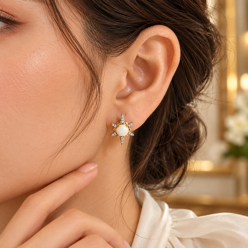 D'joy Ethiopian Opal, White Zircon Fancy Earring Sterling Silver  1.438  Ct._8783043_2