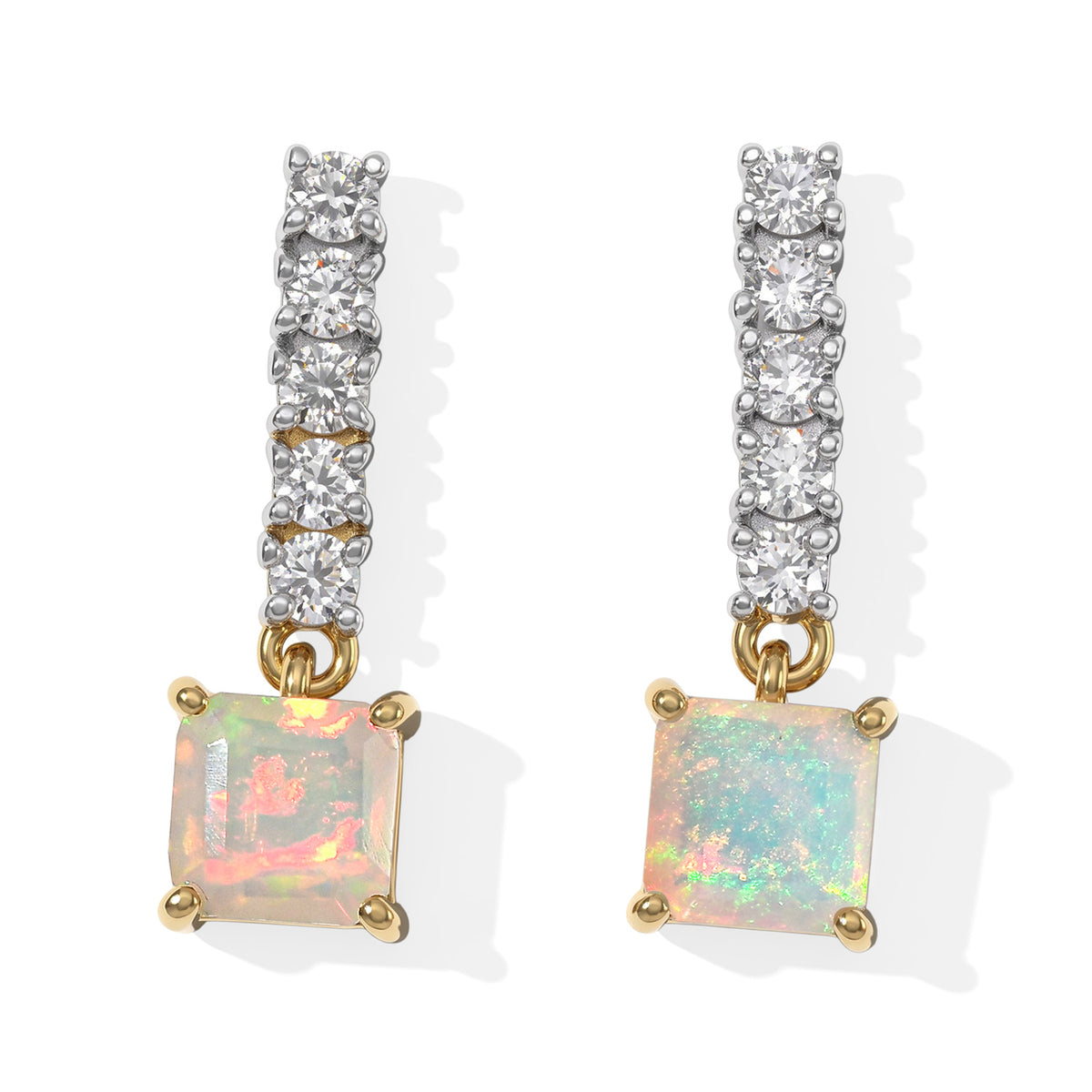 D'joy Ethiopian Opal, Moissanite Dangling Earring Sterling Silver  1.982  Ct. 8783126 0