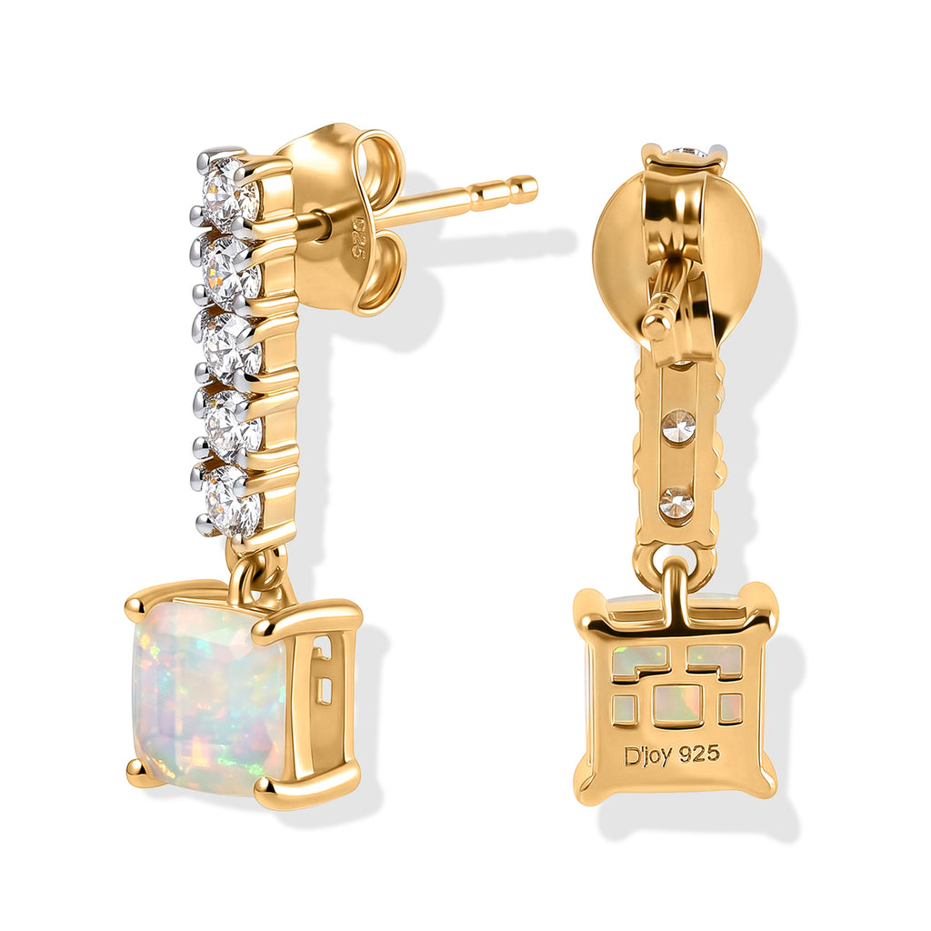D'joy Ethiopian Opal, Moissanite Dangling Earring Sterling Silver  1.982  Ct._8783126_3