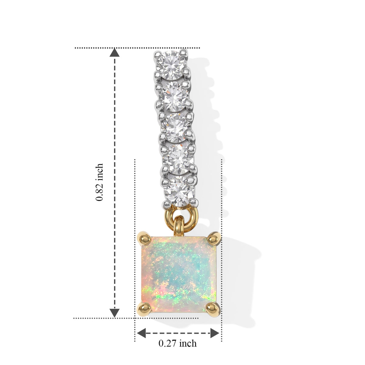 D'joy Ethiopian Opal, Moissanite Dangling Earring Sterling Silver  1.982  Ct. 8783126 4