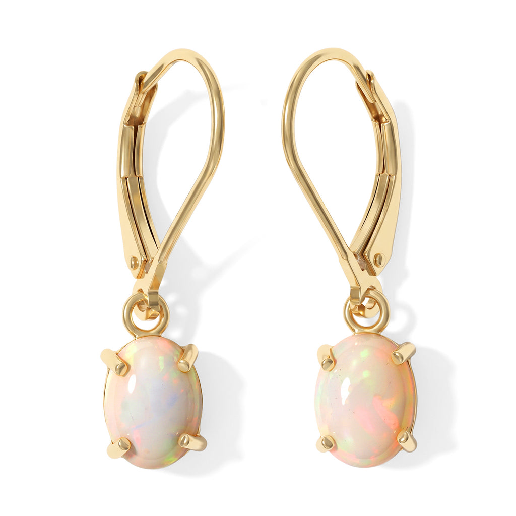 D'Joy - Ethiopian Opal Earring with Lever Back in Yellow Gold Plated Sterling Silver 1.60 Ct._8783144