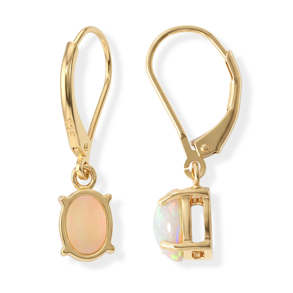 D'Joy - Ethiopian Opal Earring with Lever Back in Yellow Gold Plated Sterling Silver 1.60 Ct._8783144_3