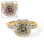 GP Turkizite, White Zircon, Kanchanaburi Blue Sapphire Main Stone With Side Stone Ring in 18K YG VermeilSterling Silver  2.330  Ct._8783166