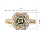 GP Turkizite, White Zircon, Kanchanaburi Blue Sapphire Main Stone With Side Stone Ring in 18K YG VermeilSterling Silver  2.330  Ct._8783166_7