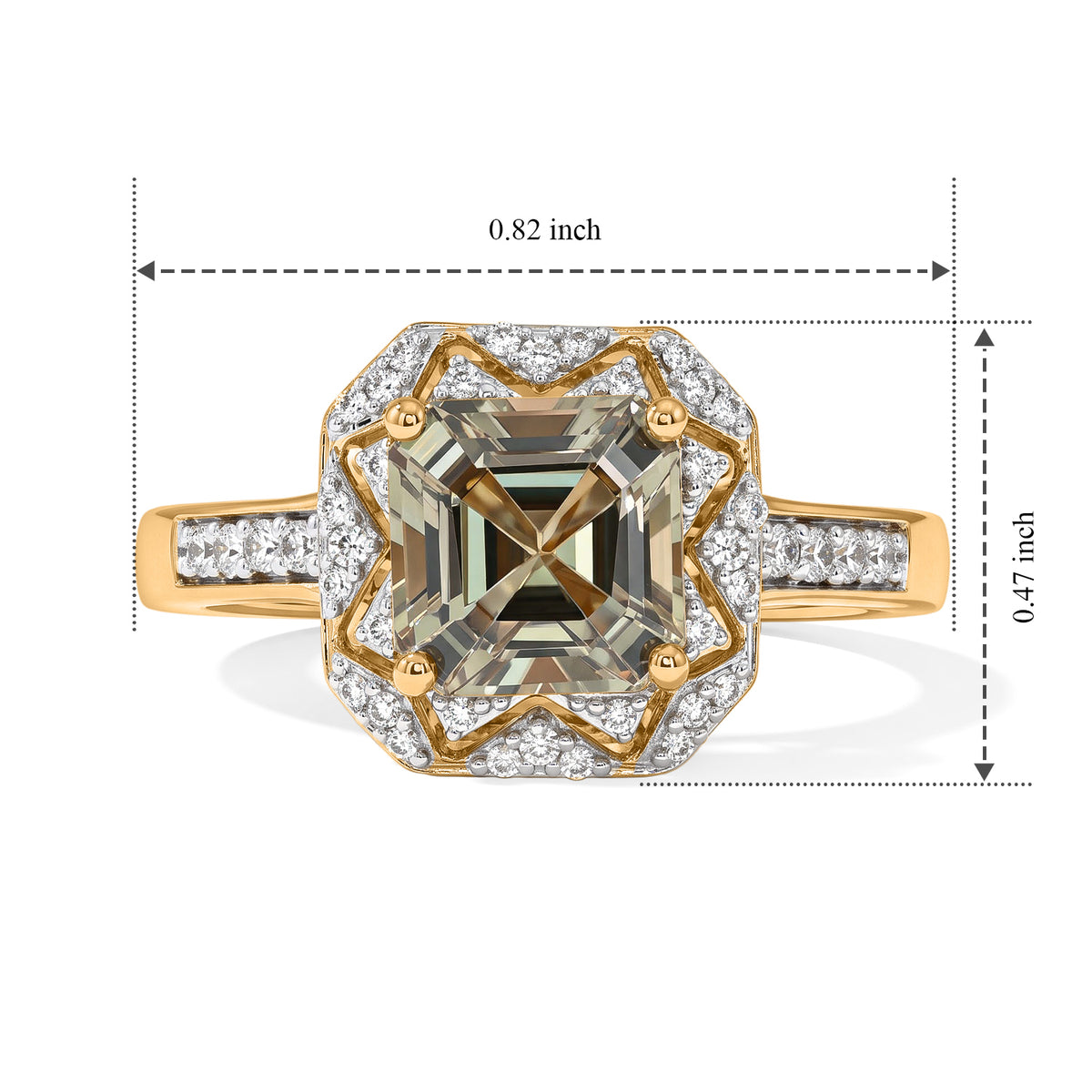 GP - Turkizite, White Zircon &amp; Blue Sapphire Halo Ring in 18K Vermeil Yellow Gold Plated Sterling Silver 2.30 Ct. 8783166 7