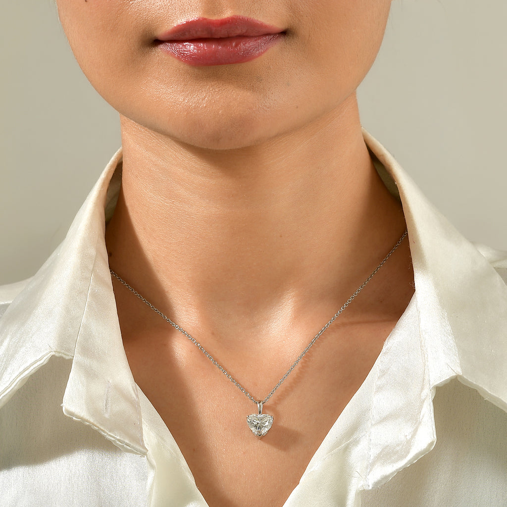 Luxuriant - 950 Platinum IGI Certified Lab Grown Diamond (VS/E-F) Heart Solitaire Pendant 3.07 Ct, Platinum Wt. 1.73 Gms_8783500_1