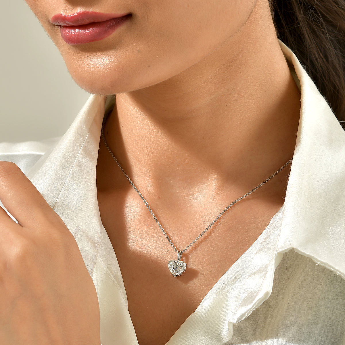 Luxuriant - 950 Platinum IGI Certified Lab Grown Diamond (VS-E-F) Heart Solitaire Pendant 3.07 Ct, Platinum Wt. 1.73 Gms 8783500 2