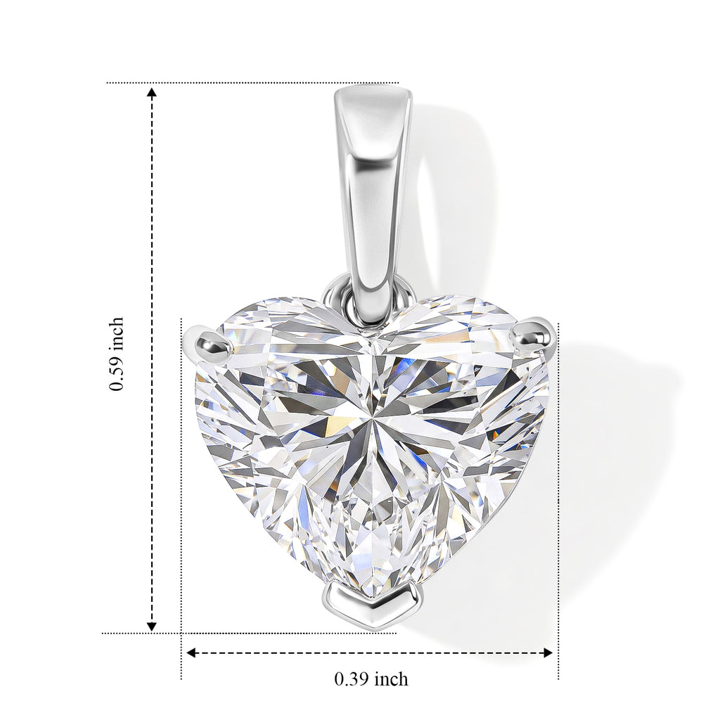 Luxuriant - 950 Platinum IGI Certified Lab Grown Diamond (VS/E-F) Heart Solitaire Pendant 3.07 Ct, Platinum Wt. 1.73 Gms_8783500_4