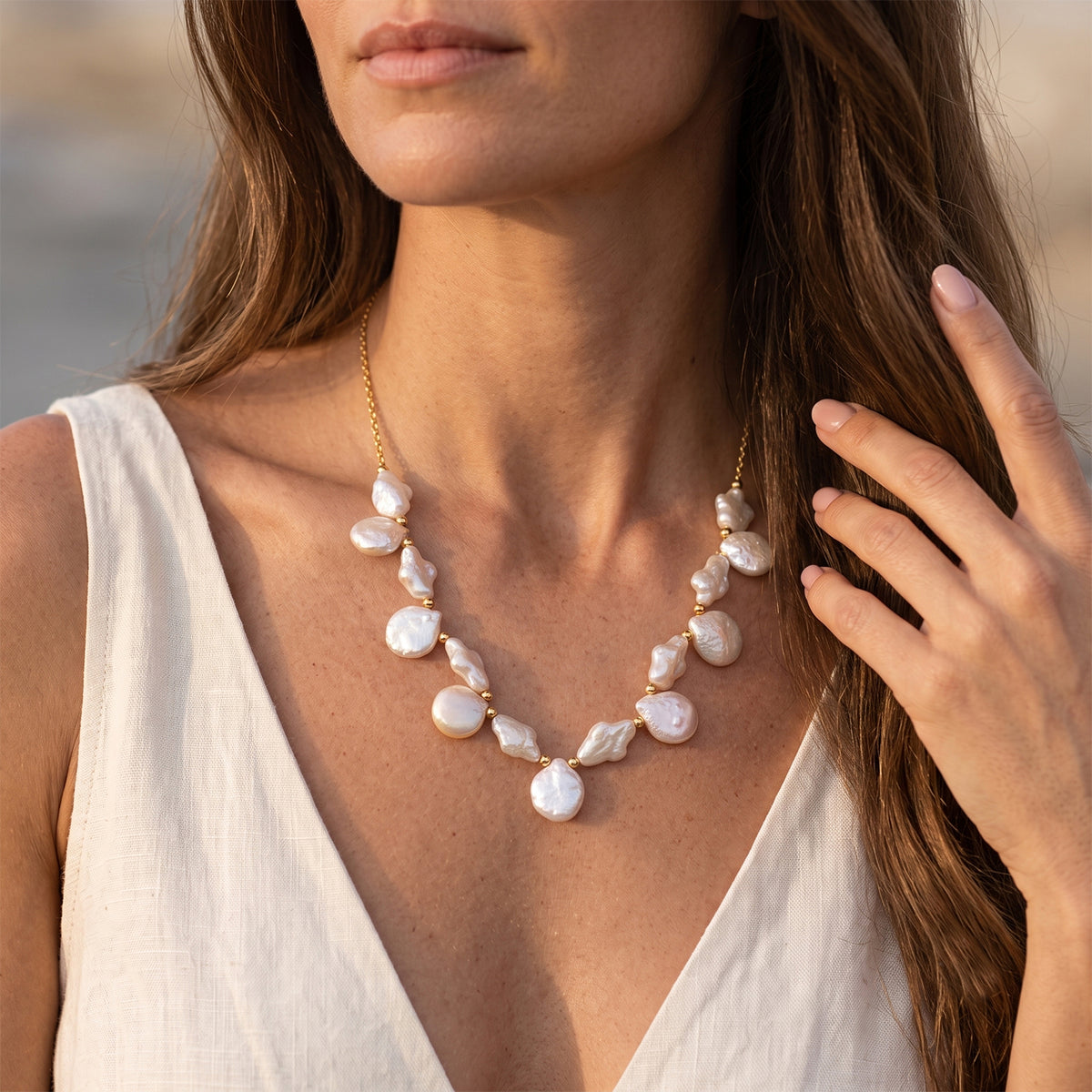 EverTrue Fresh Water Pearl Necklace (Size - 20) Stainless Steel  85.000  Ct. 8783983 1