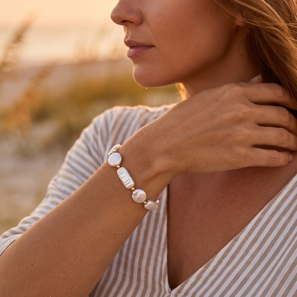 EverTrue - Fresh Water Pearl Beads Bracelet (Size - 7.5+2 Ext) in Yellow Gold Tone 55.00 Ct._8783984_1