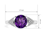 D'joy Zambian Amethyst, White Zircon Main Stone With Side Stone Ring in Platinum OverlaySterling Silver  2.032  Ct._8784106_5