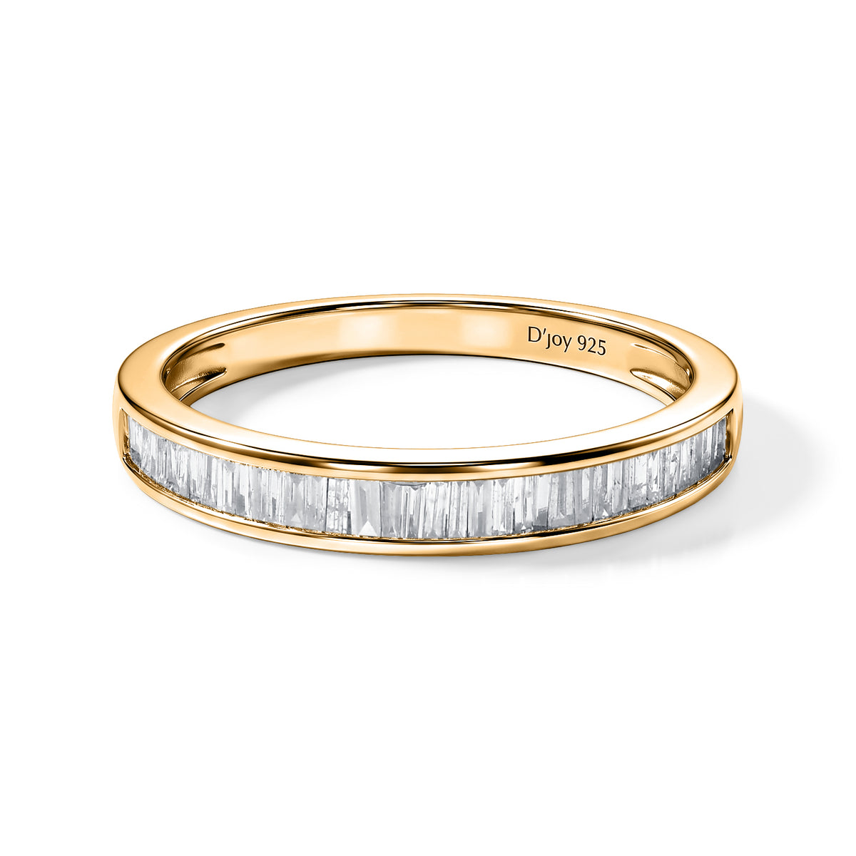 D'Joy - Natural White Diamond Band Ring in Yellow Gold Plated Sterling Silver 0.25 Ct. 8784546 0