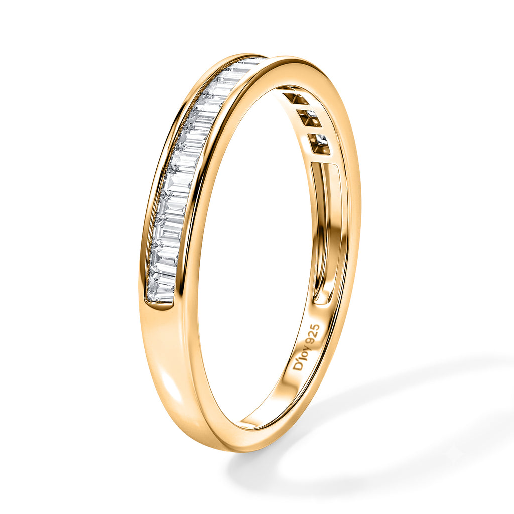 D'Joy - Natural White Diamond Band Ring in Yellow Gold Plated Sterling Silver 0.25 Ct._8784546_3