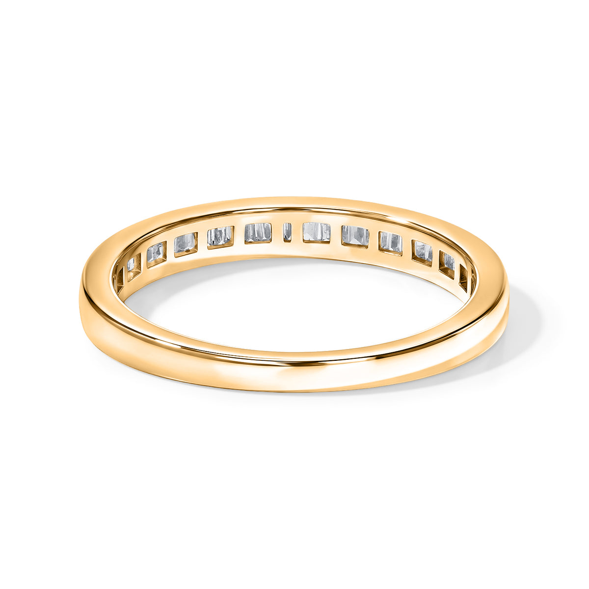 D'Joy - Natural White Diamond Band Ring in Yellow Gold Plated Sterling Silver 0.25 Ct. 8784546 4