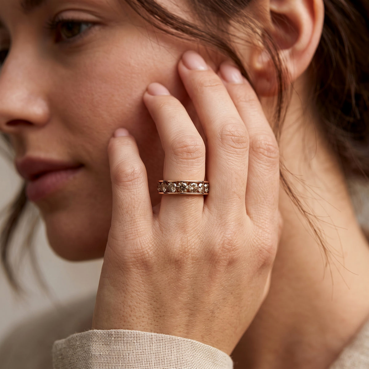 Biggest Close Out-  9K Rose Gold SGL Certified Natural Champagne Diamond Ring 2.00 Ct. 8784874 1