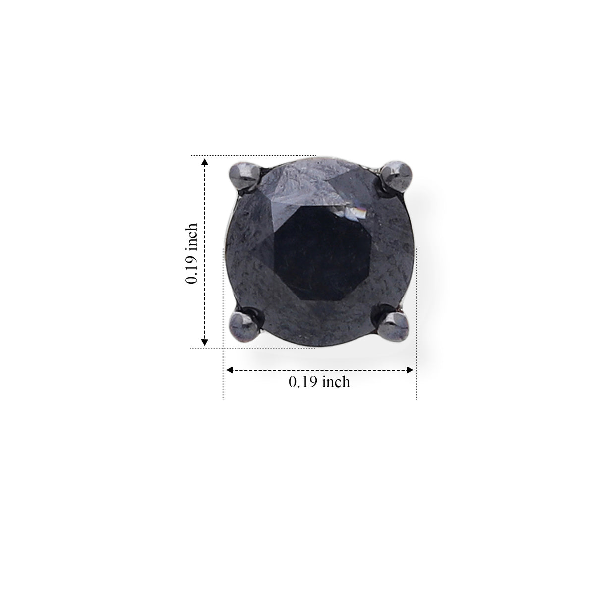 D'Joy - Black Diamond (I3) Stud Earring with Push Post in Rhodium Overlay Sterling Silver 1.00 Ct. 8784941 4
