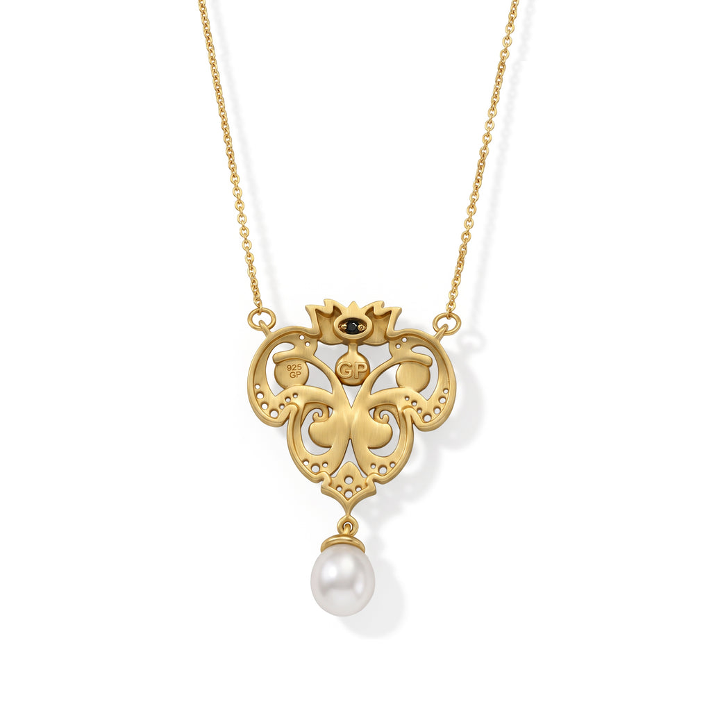 GP Fresh Water Pearl, White Zircon, Kanchanaburi Blue Sapphire Fancy Necklace (Size - 20) Sterling Silver  3.138  Ct._8784969_4