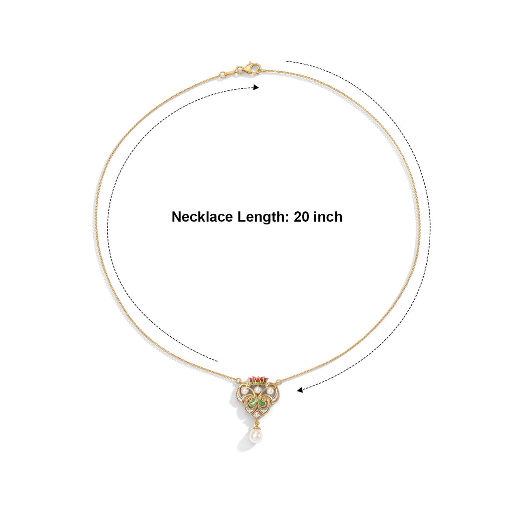 GP Fresh Water Pearl, White Zircon, Kanchanaburi Blue Sapphire Fancy Necklace (Size - 20) Sterling Silver  3.138  Ct._8784969_7